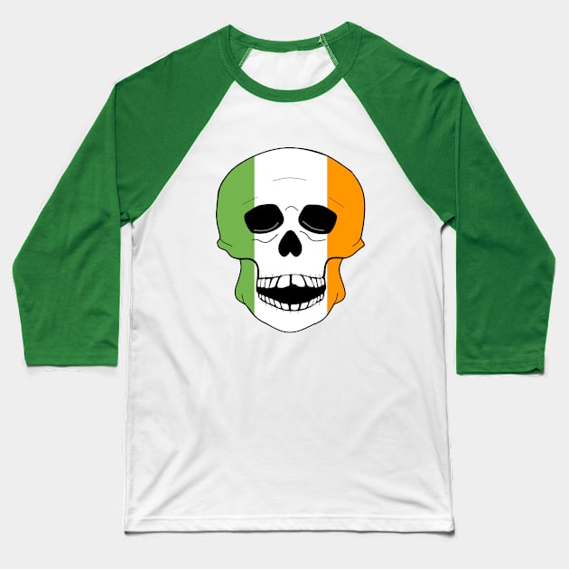 Irish Skull Flag Colors Baseball T-Shirt by SartorisArt1